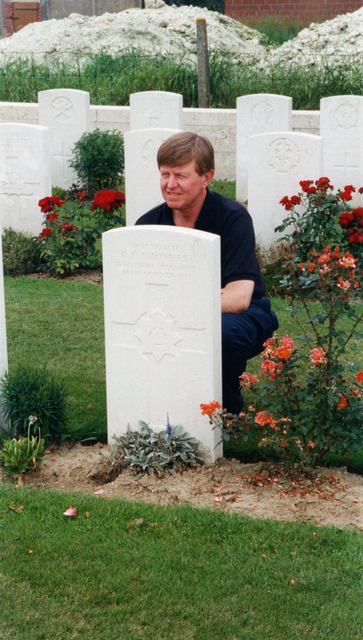 Adrian at his Grandfathers grave  July 13 1997 4